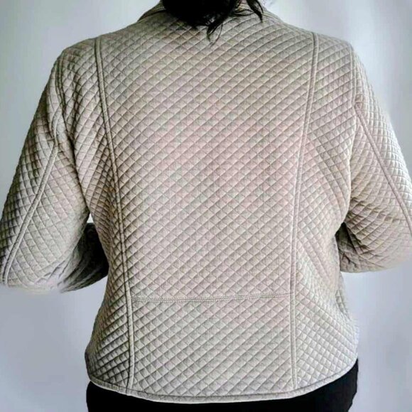 Torrid Moto Jacket Womens Size 1 Pebble Gray Quilted Knit Zip Front Lined - Picture 2 of 8